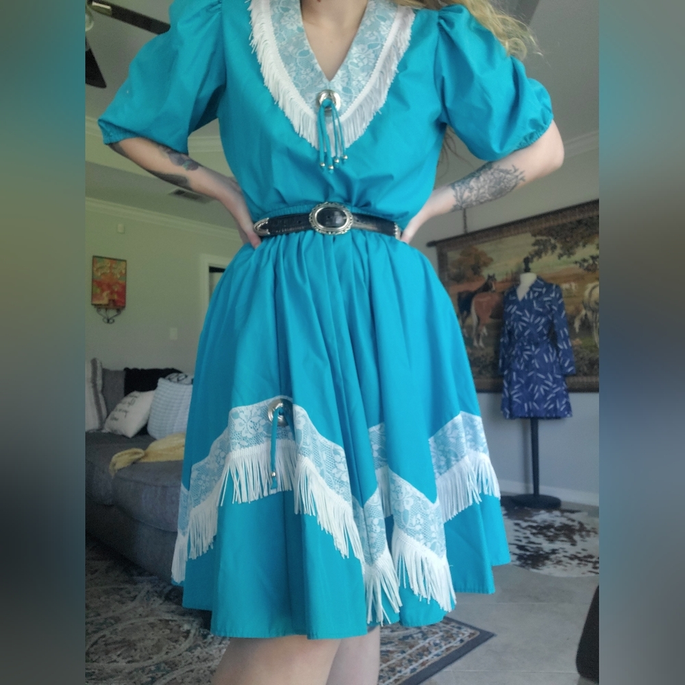 🤠 Vintage Malco Modes Western Wear square dancing skirt set size large